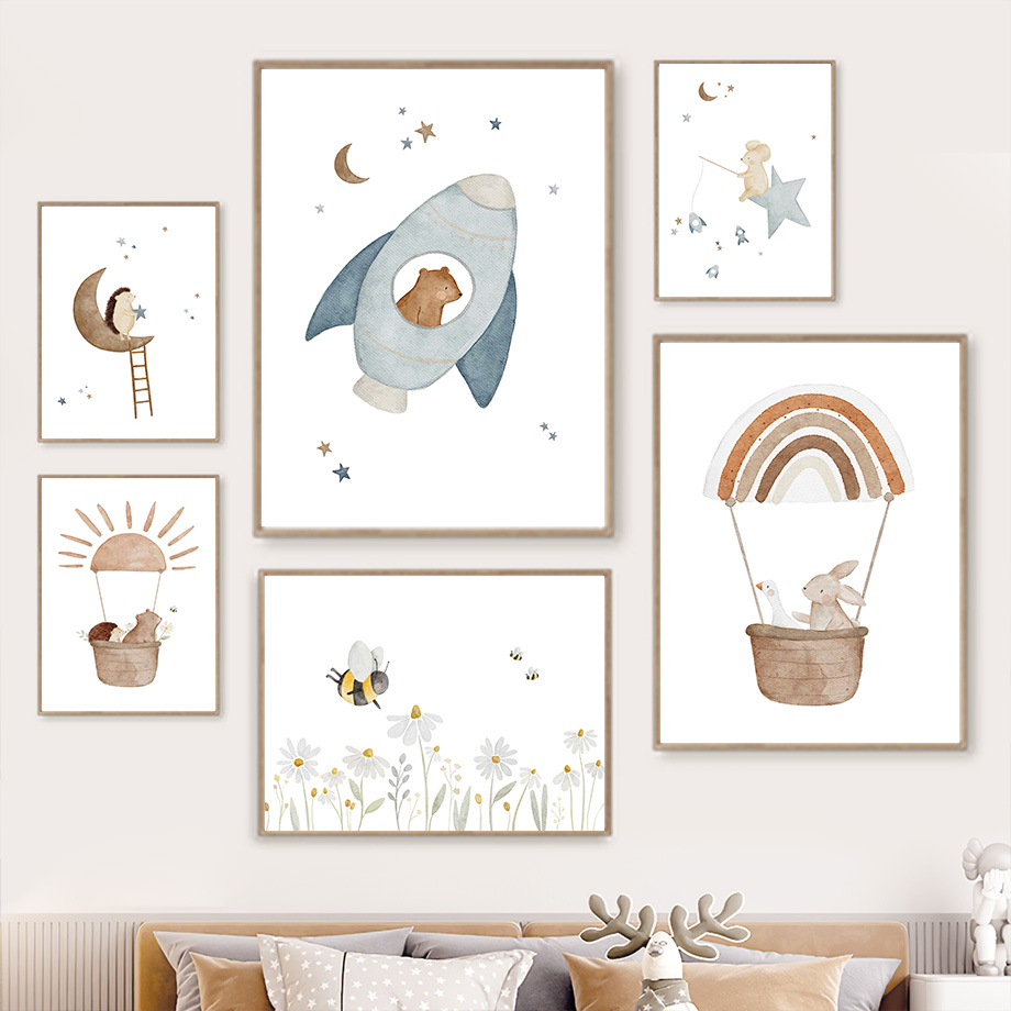 Cartoon Animals Nursery Wall A - огляд і ціна Baby Nursery Murals